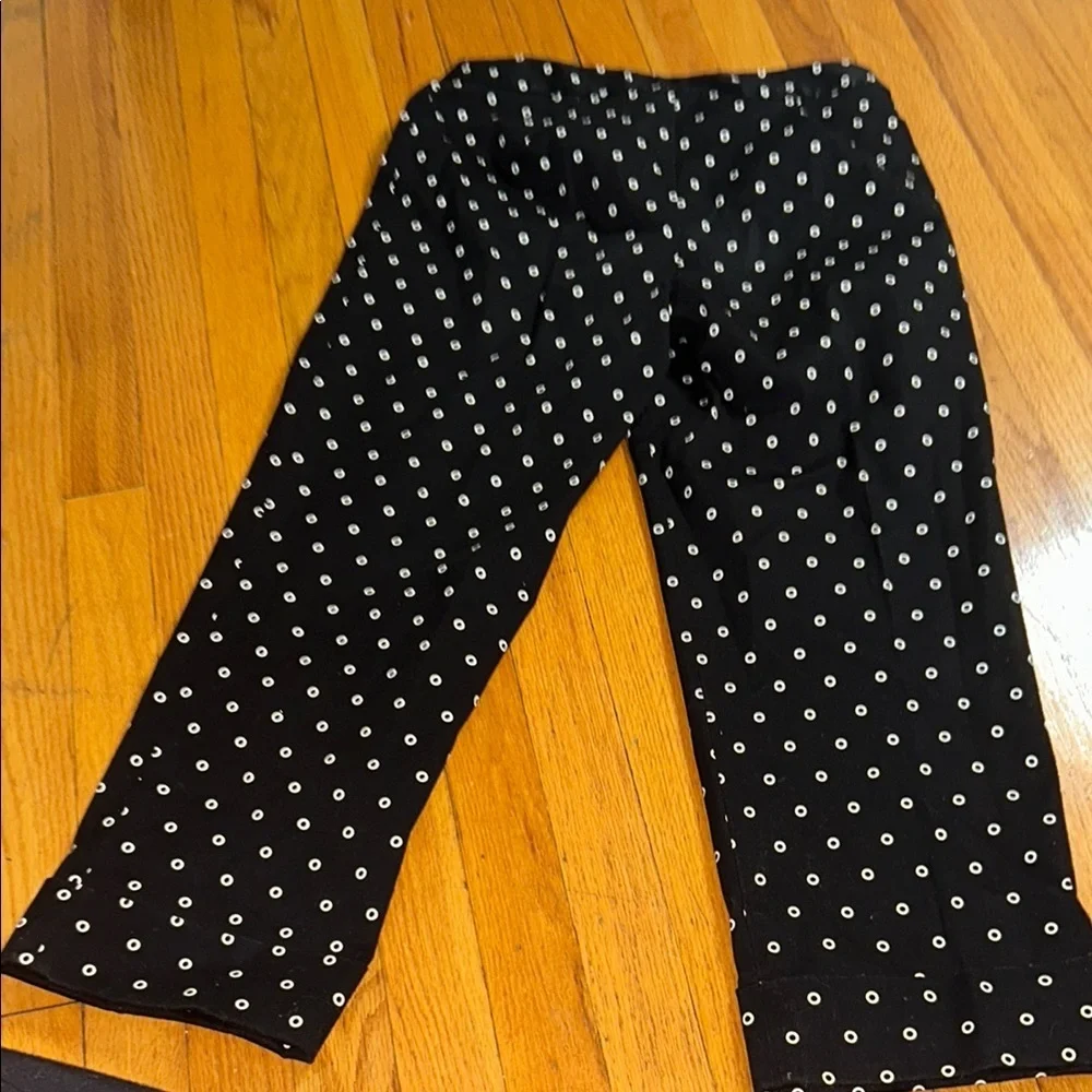2x15 Rafaella Black and White Polka Dot Capris